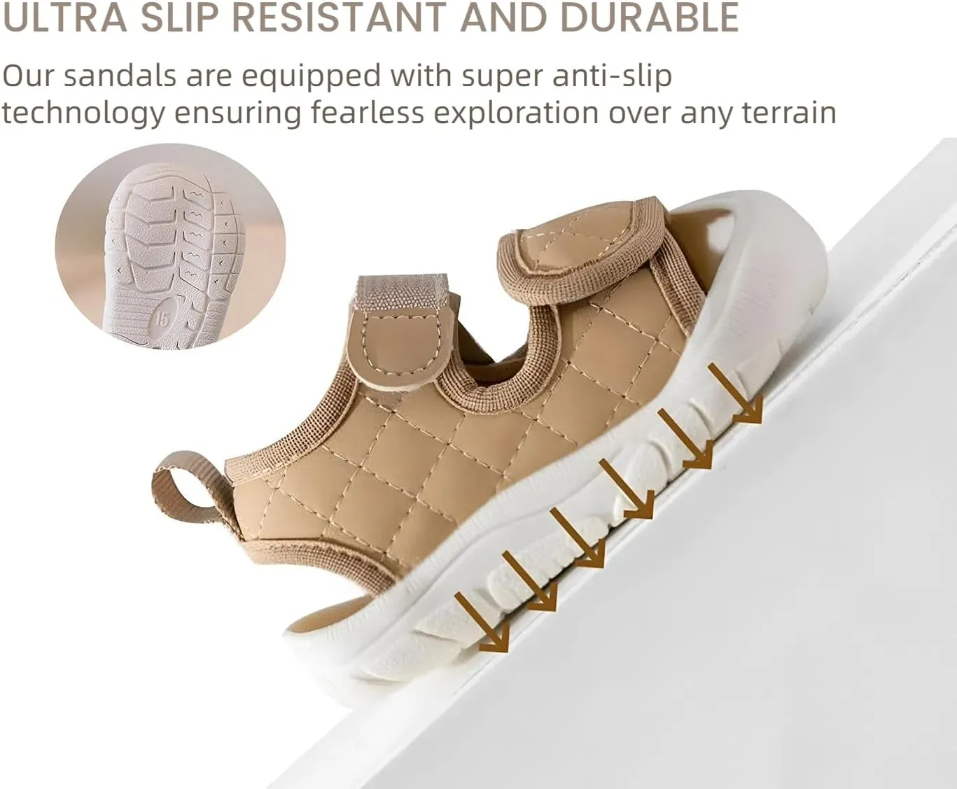 Toddler Boys Girls Summer Adjustable Sandals Lightweight Closed-Toe Anti-Slip Rubber Sole Sandal Baby First Walking Shoes Size 4-9