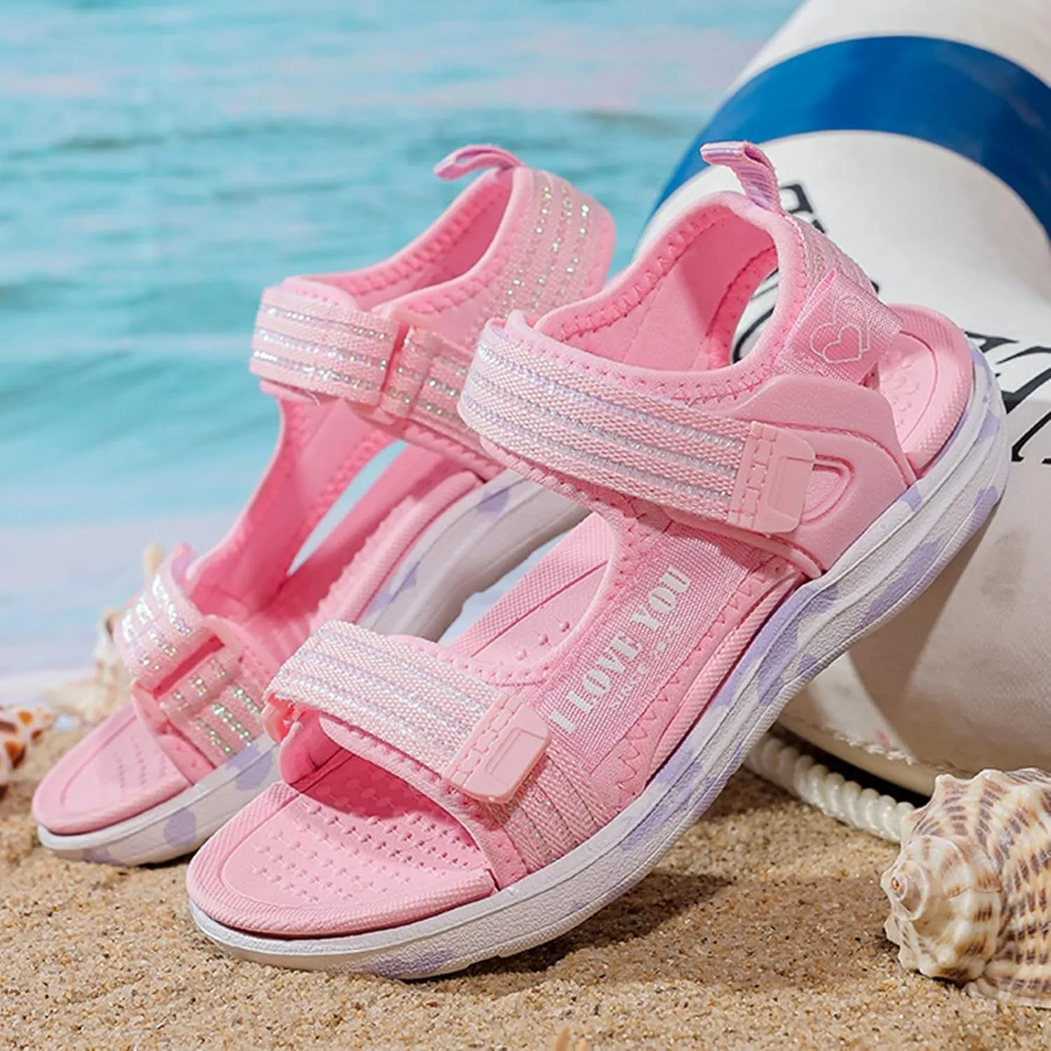 Toddler Sandals Girls Boys Beach Sandals Adjustable Strap Open Toe Sandal Flat Casual Summer Sport Shoes for Kids