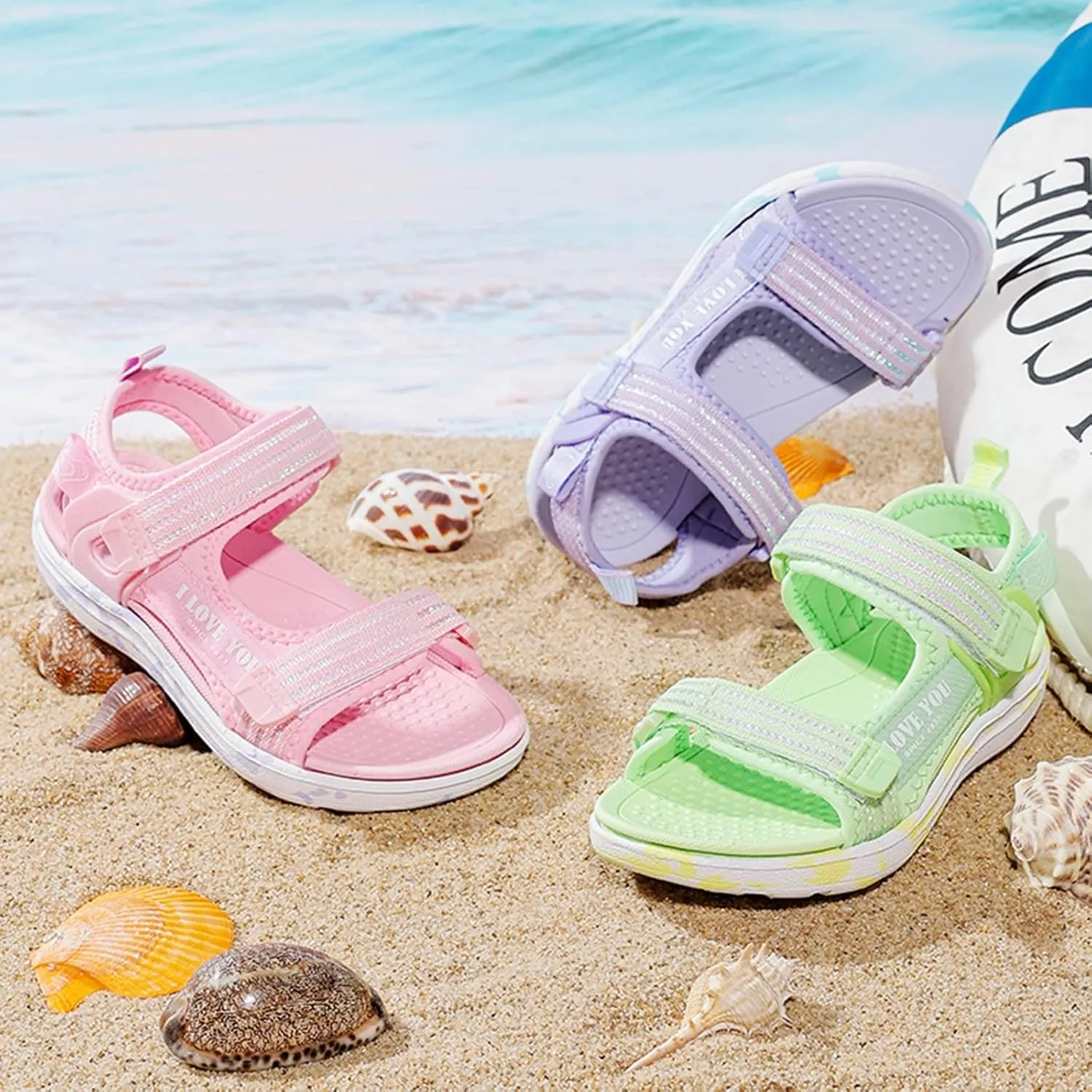 Toddler Sandals Girls Boys Beach Sandals Adjustable Strap Open Toe Sandal Flat Casual Summer Sport Shoes for Kids