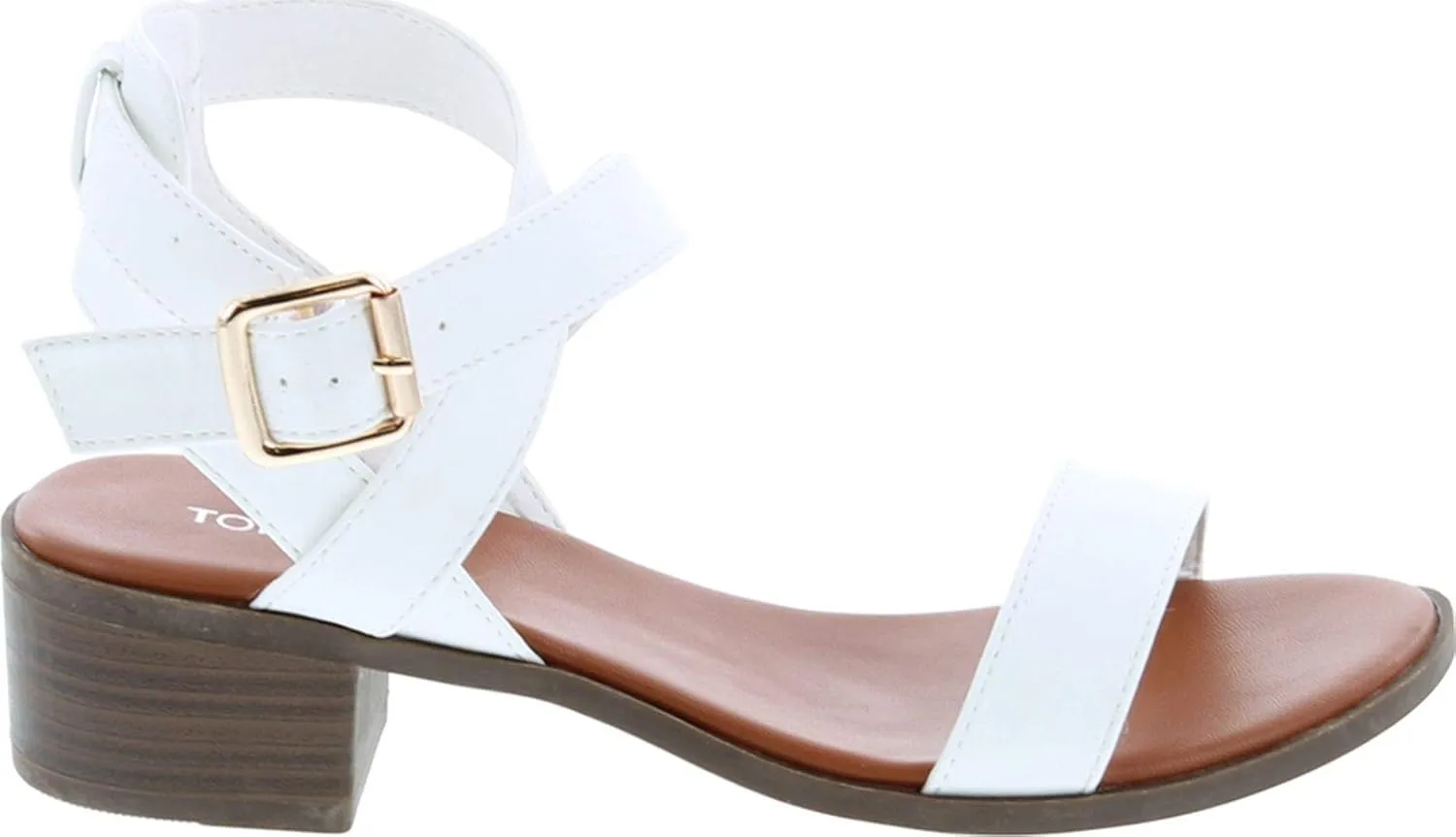 TOP Moda Vision-75 Women's Ankle Wrap Adjustable Buckle Stacked Chunky Heel Sandal