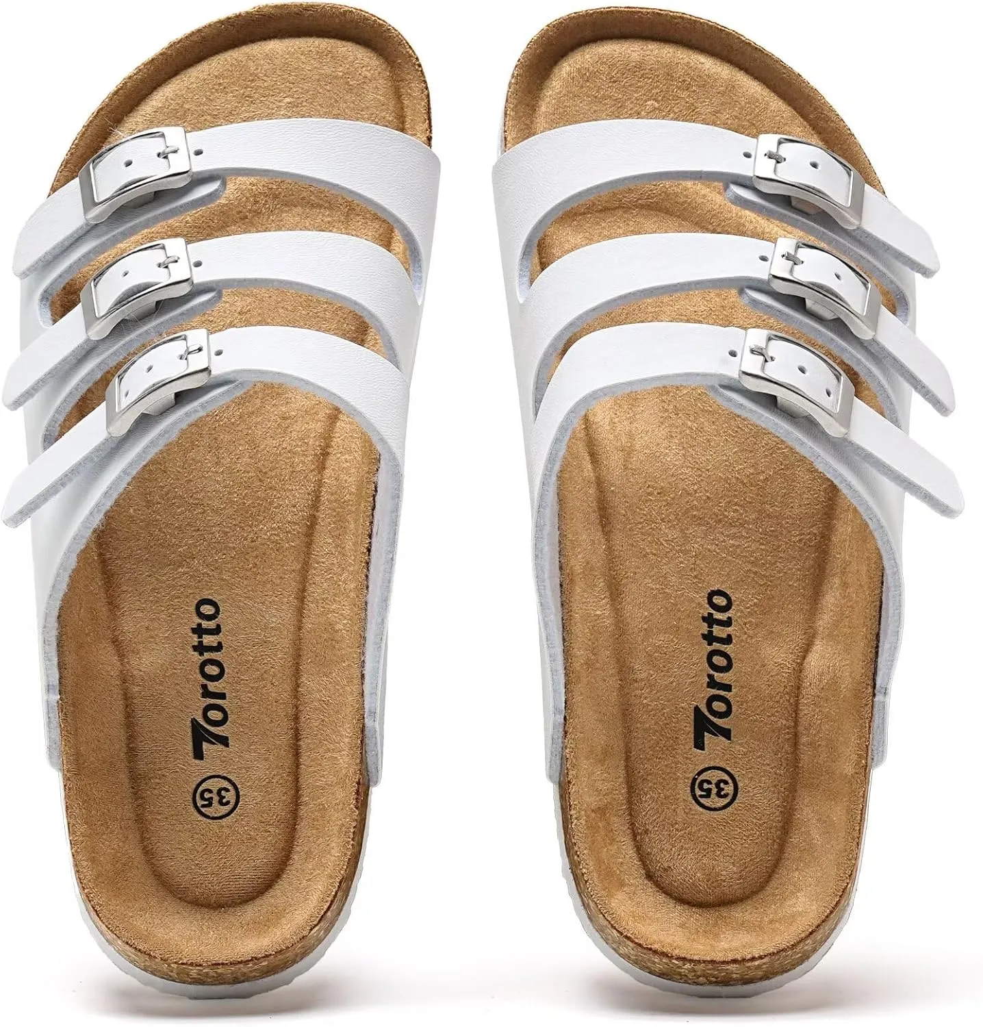 Torotto Boys Girls Sandals with Cork Footbed Adjustable Buckle Casual Slides Sandals Open Toes Flat for Kids Toddler