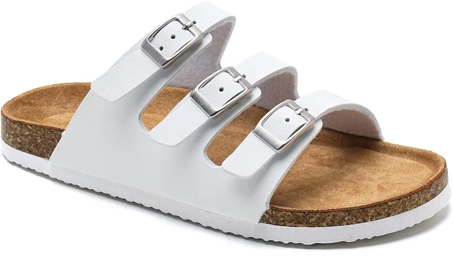 Torotto Boys Girls Sandals with Cork Footbed Adjustable Buckle Casual Slides Sandals Open Toes Flat for Kids Toddler