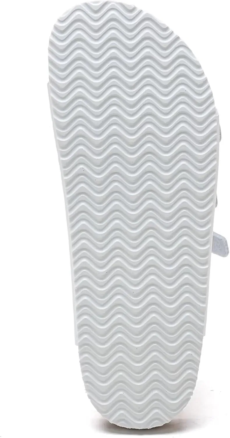 Torotto Boys Girls Sandals with Cork Footbed Adjustable Buckle Casual Slides Sandals Open Toes Flat for Kids Toddler