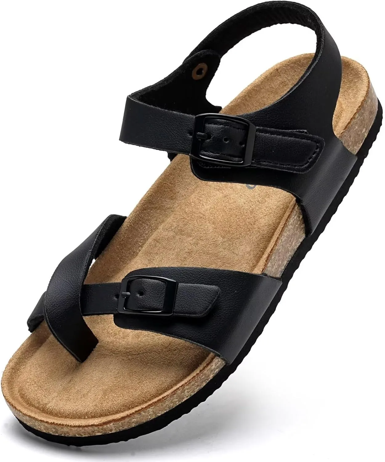 Torotto Girls Boys Sandals with Cork Footbed Adjustable Buckle Summer Slides Flip Flops Open Toes Flat for Kids Toddler
