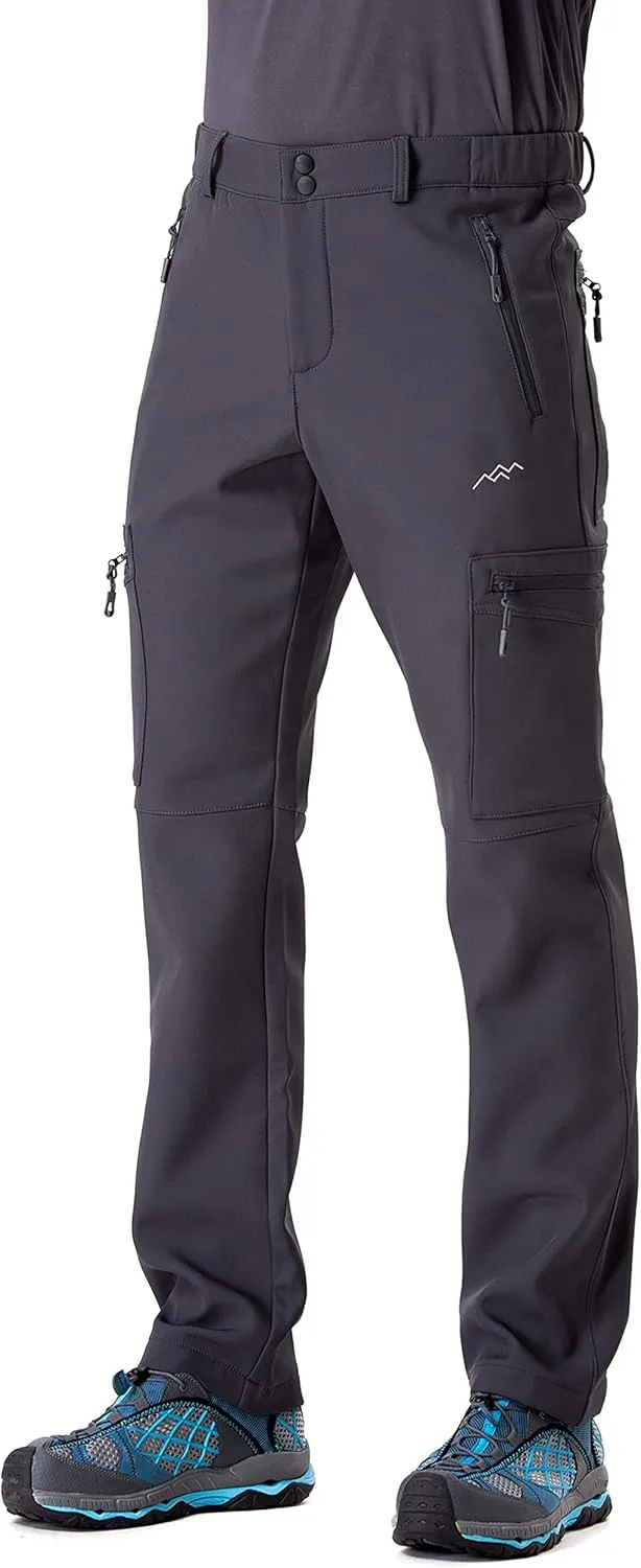 TRAILSIDE SUPPLY CO. Men's Fleece Lined Insulated Pants Softshell Pants,Water and Wind-Resistant