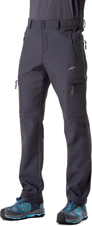 TRAILSIDE SUPPLY CO. Men's Fleece Lined Insulated Pants Softshell Pants,Water and Wind-Resistant