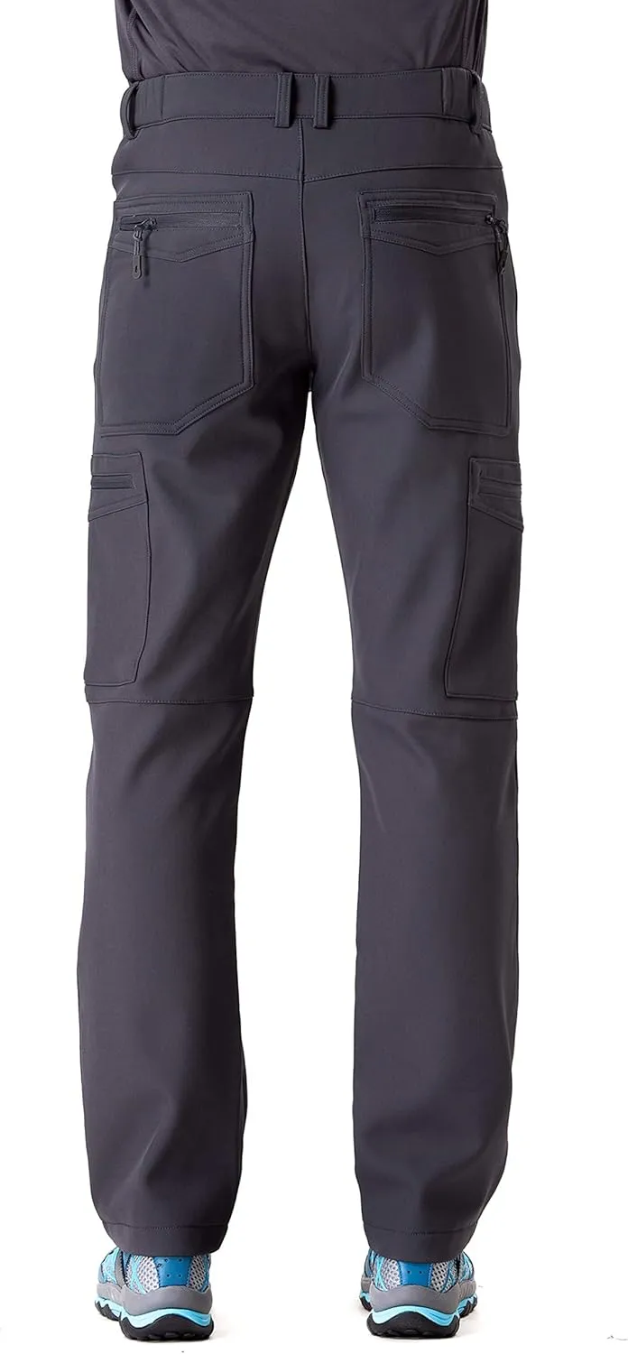 TRAILSIDE SUPPLY CO. Men's Fleece Lined Insulated Pants Softshell Pants,Water and Wind-Resistant