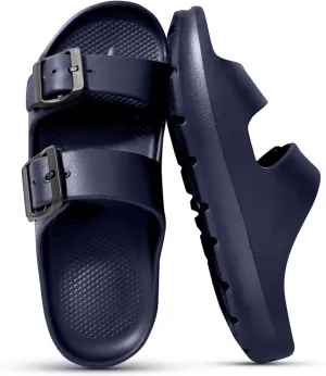 Trailvia Comfortable Footbed Sandals for Men & Women – Adjustable Buckle & Arch Support, Waterproof Summer Slides for Outdoor, Beach & Everyday Adventures