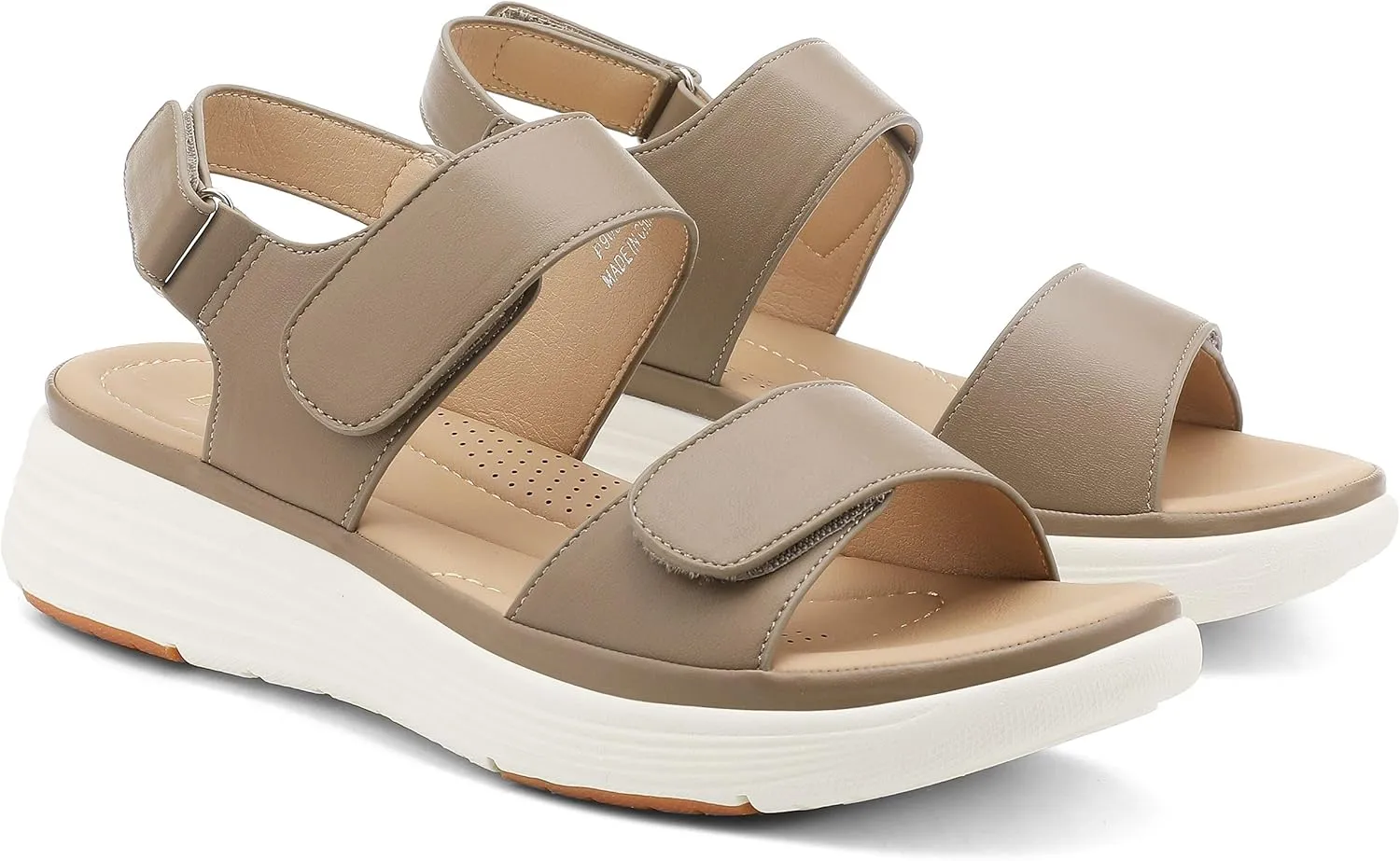 UBFEN Womens Platform Sandals Wedge Walking Comfortable Casual Adjustable Strap Lightweight Open Toe