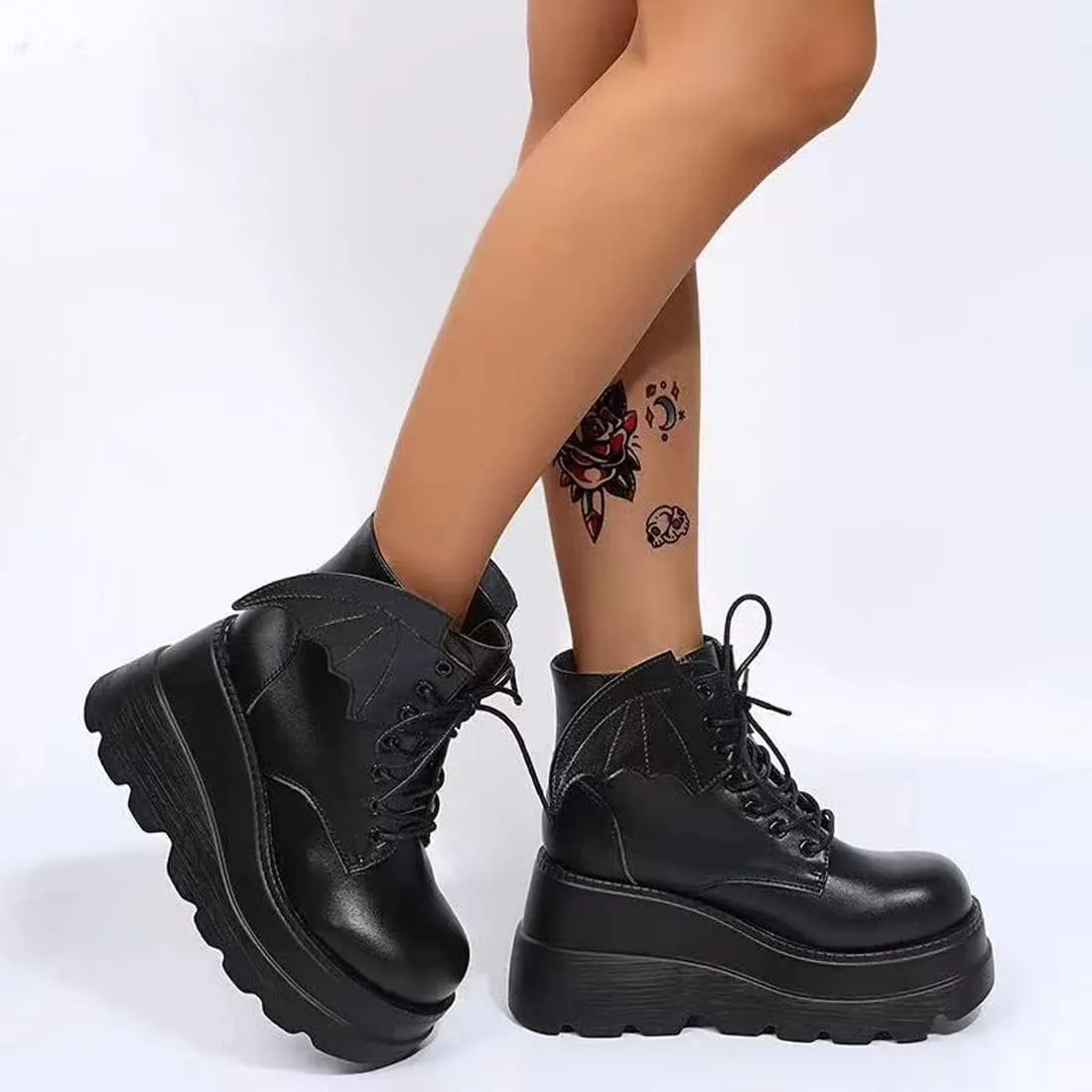 Ulalaza Women Mary Jane Dress Pumps Lolita Shoes Cute Platform Gothic Double Ankle Strap Round Toe Chunky Heel Uniform Pumps Shoes Perfect for School Party Business Work Dance Date Night Club