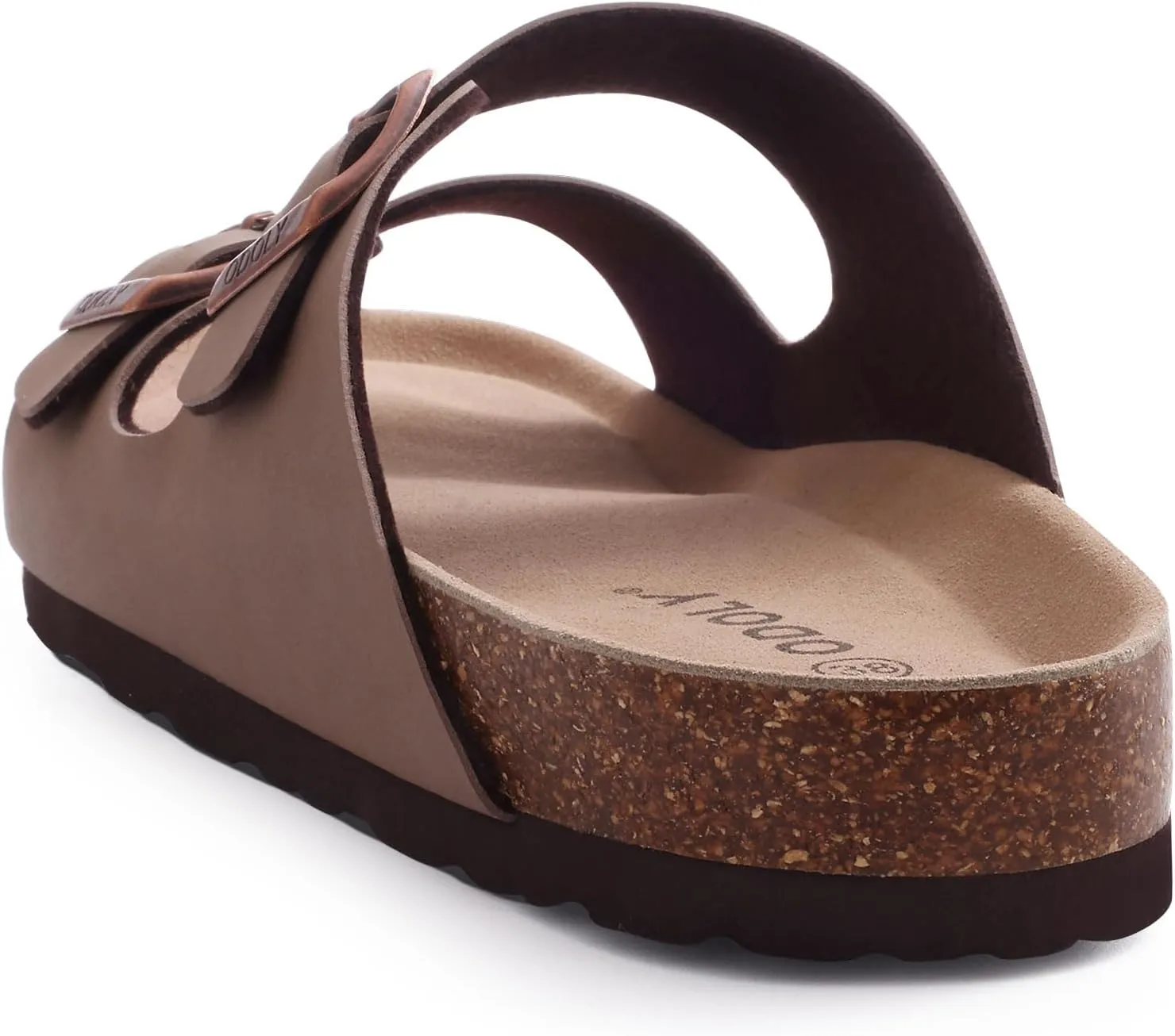Unisex Cork Footbed Slide Sandal, Arch Support Summer Outdoor Sandals with Adjustable Buckle for Women and Men