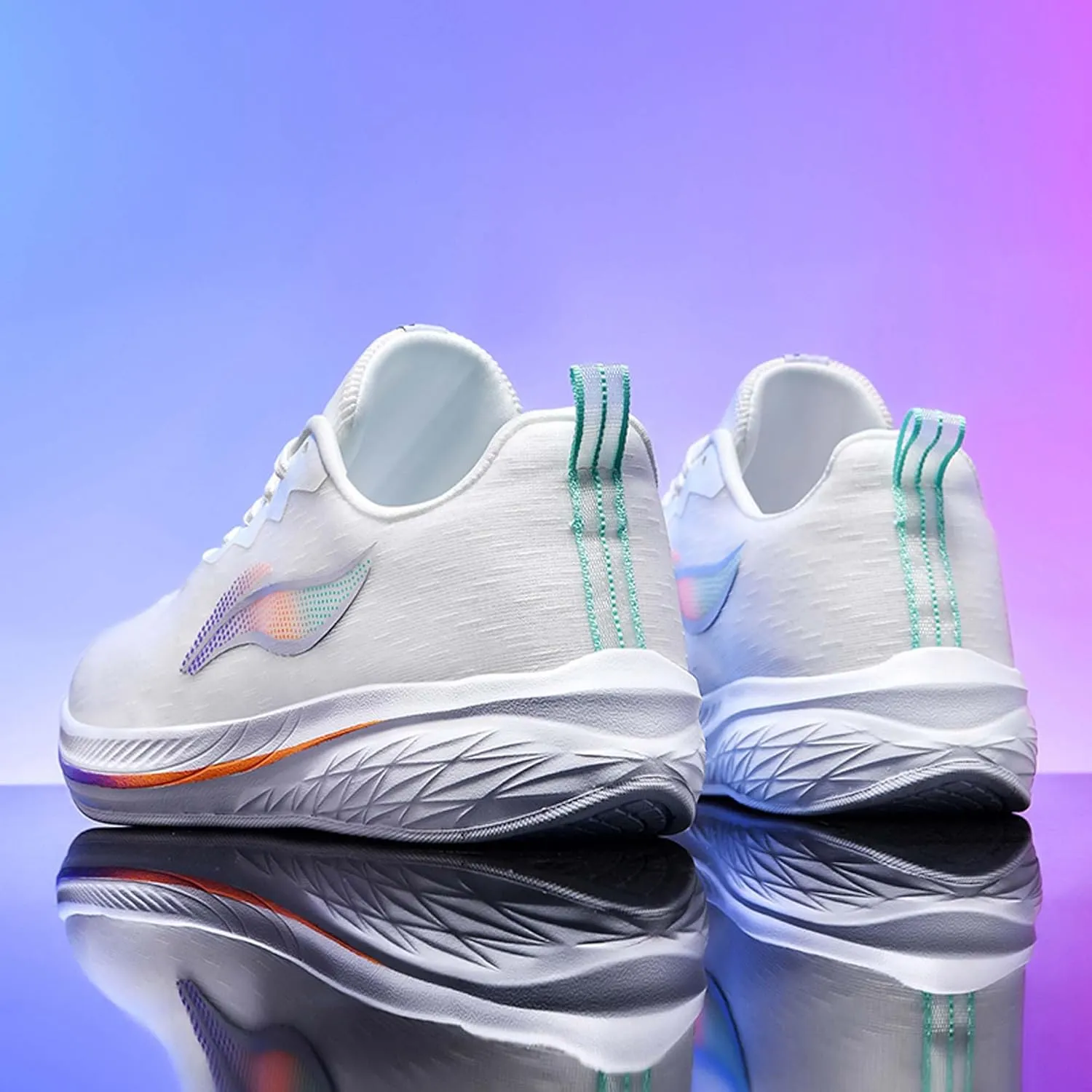 Unisex Sports Running Shoes Lightweight Breathable Sneakers Non-Slip Cushioning Racing Tennis Fitness Casual Sneakers Street Personalized Fluorescent Casual Walking Shoes