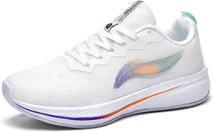Unisex Sports Running Shoes Lightweight Breathable Sneakers Non-Slip Cushioning Racing Tennis Fitness Casual Sneakers Street Personalized Fluorescent Casual Walking Shoes