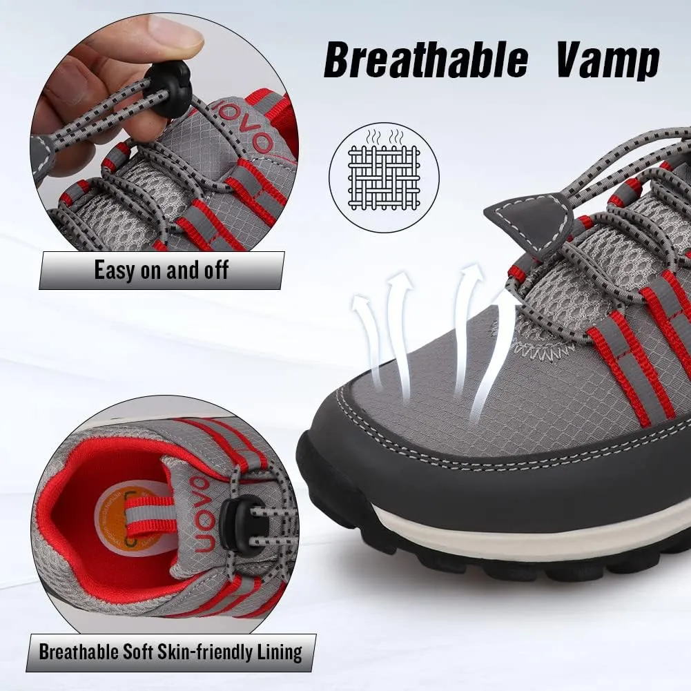UOVO Boys Sneakers - Boys Hiking Tennis Running Shoes - Kids Waterproof Athletic Outdoor Sneakers - Non-Slip Comfortable (Little/Big Boys)