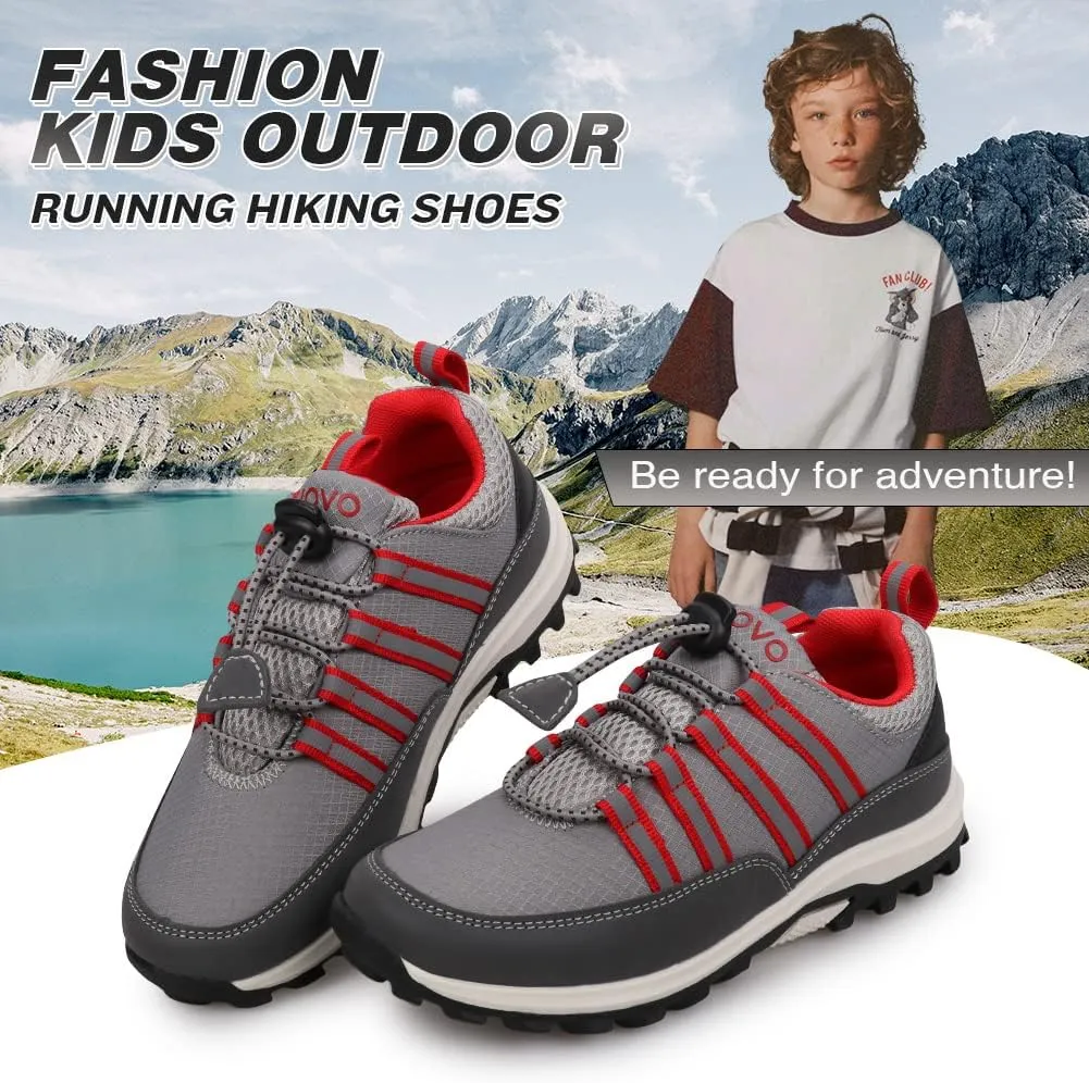 UOVO Boys Sneakers - Boys Hiking Tennis Running Shoes - Kids Waterproof Athletic Outdoor Sneakers - Non-Slip Comfortable (Little/Big Boys)