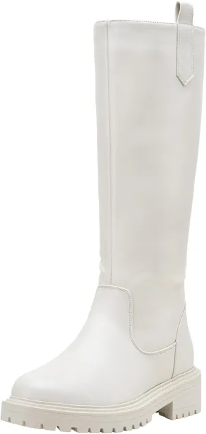 Vepose Women’s 9658 Knee High Boots Low Heel, Platform Tall Boots with Side Zipper for Ladies