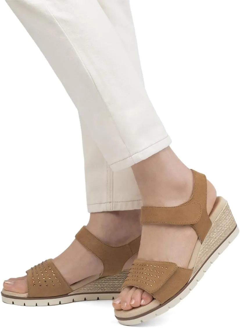 VJH confort Women's Wedge Sandals, Comfort Memory Foam Rhinestone Sandal with Adjustable straps