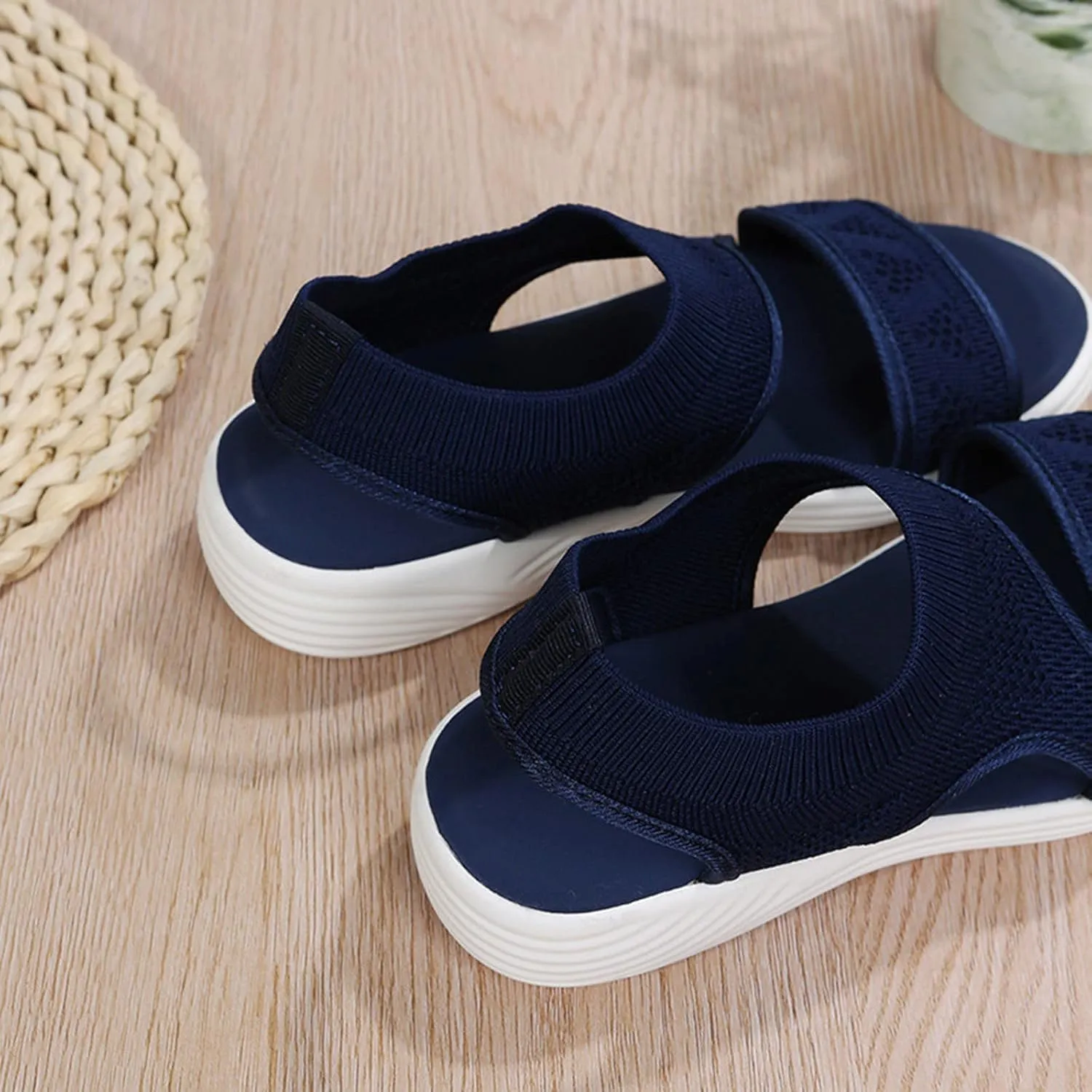 Walking Sandals for Women Platform Wedge with Arch Support Orthotic Comfortable Plantar Fasciitis Sandal Non-slip Casual Open Toe Sport Slip-Ons for Athletic Summer Beach Outdoor