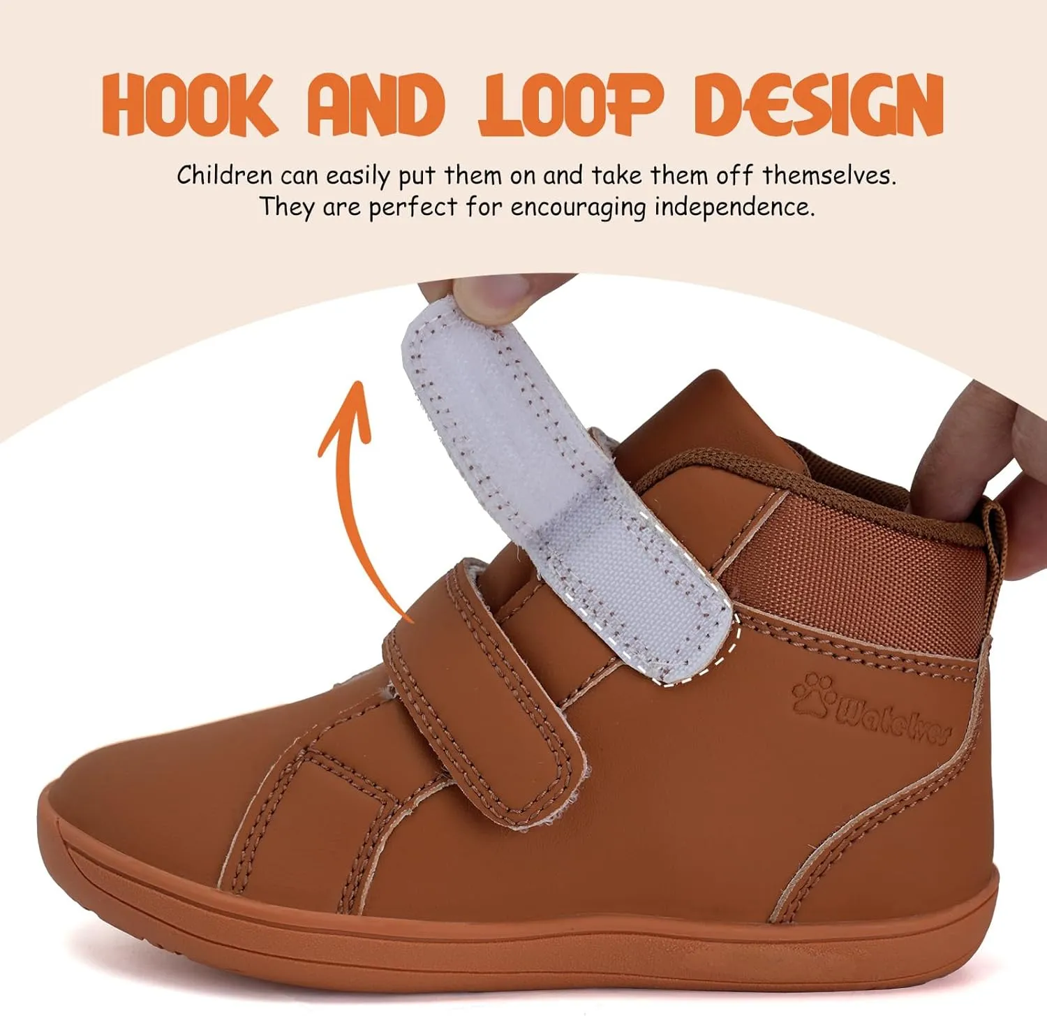 WateLves Toddler Little Kids Wide Barefoot Shoes Boys Girls Winter High Top Minimalist Sneakers Ankle Boots Leather Uniform Dress Shoes Naturally Splay