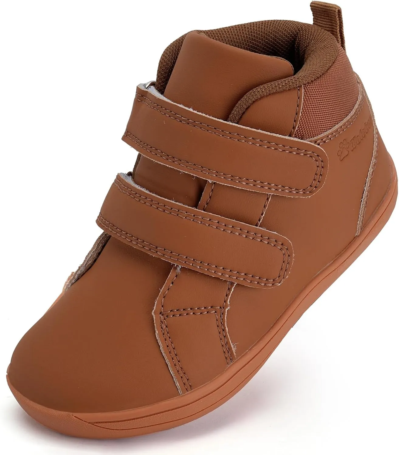WateLves Toddler Little Kids Wide Barefoot Shoes Boys Girls Winter High Top Minimalist Sneakers Ankle Boots Leather Uniform Dress Shoes Naturally Splay
