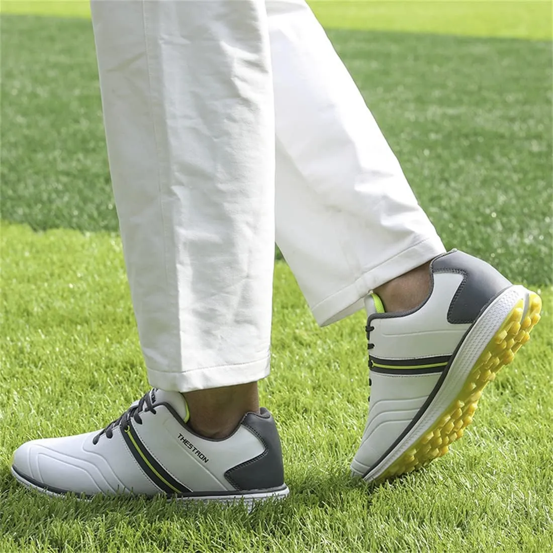 Waterproof Golf Shoes for Men, Spikeless Golf Sport Training Sneakers Outdoor Air Cushion Golf Trainers