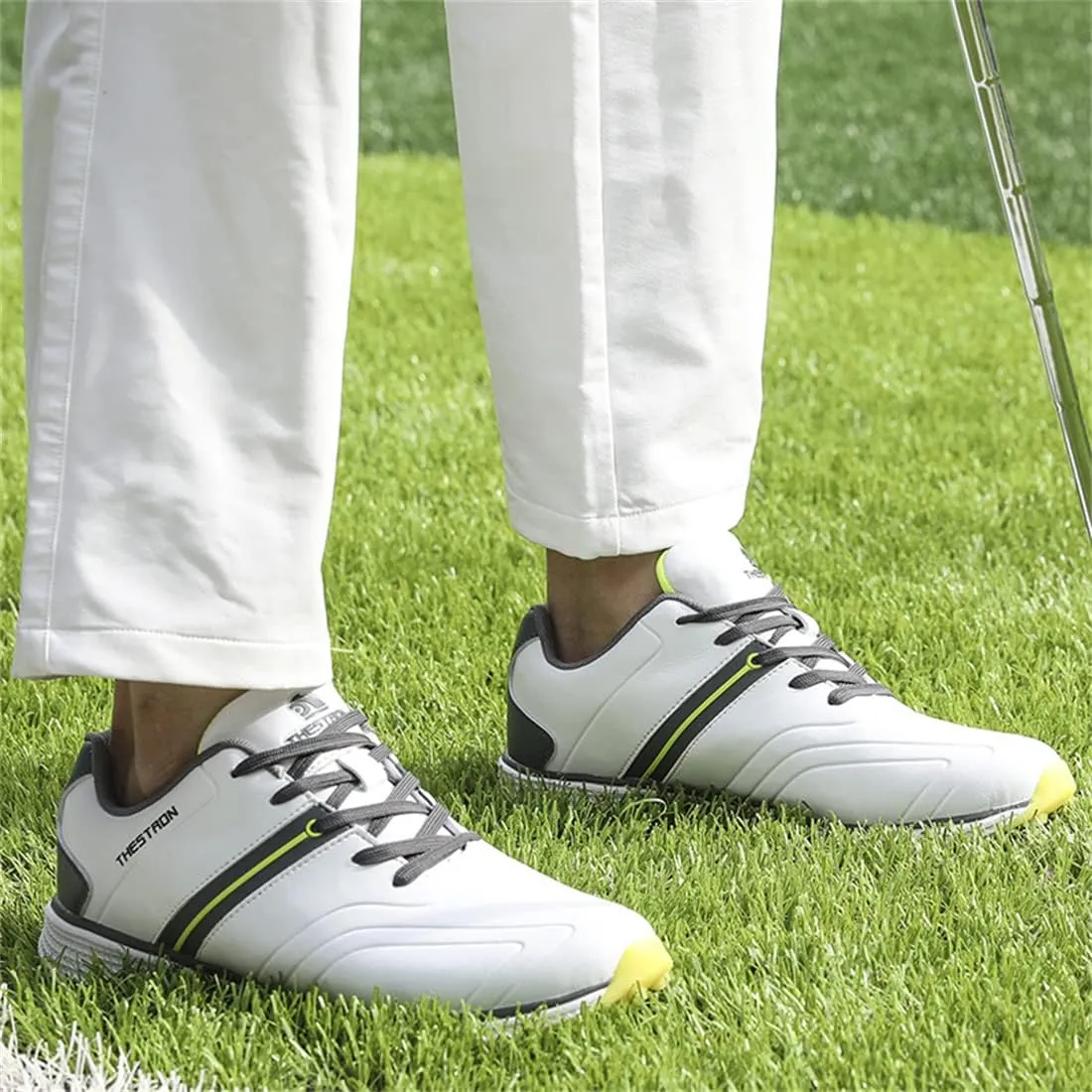 Waterproof Golf Shoes for Men, Spikeless Golf Sport Training Sneakers Outdoor Air Cushion Golf Trainers