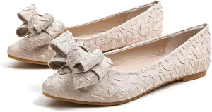WENJIAZHIZHI Womens Pleated Satin Ballet Flats Pointed Toe Slip-On Loafers Shoes for Women Flats Dressy Shoes Comfortable