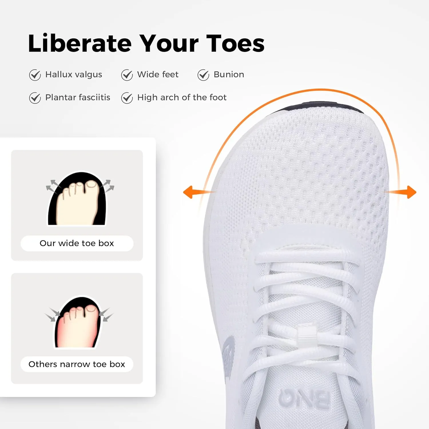 Wide Toe Box Shoes for Women Air Running Plantar Fasciitis Shoe Arch Support Walking Tennis Orthotic Breathable Extra Wide Width Athletic Sneakers US6-11