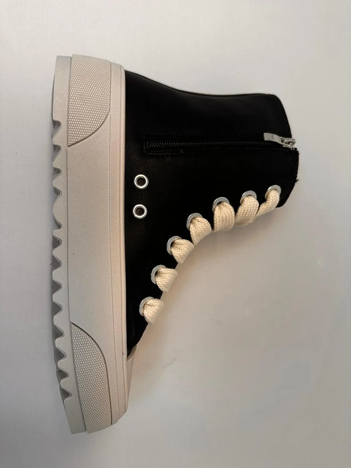 Wild Diva Women's Ferdi-11 Cross Border Thick Sole High Top Lace Sneaker