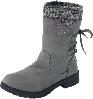 Winter Boots for Women Snow Boots for Women Women Fashion Casual Vintage Retro Lace Up Thick Heels Shoes Snow Boots