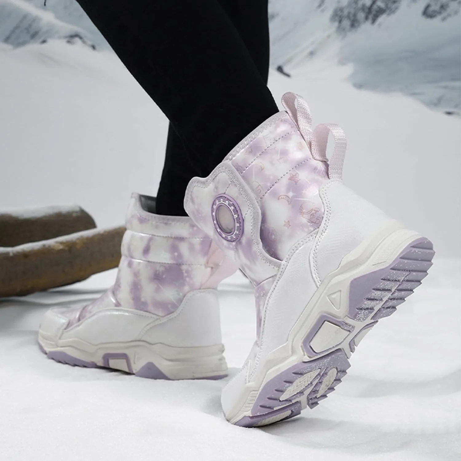 Winter Snow Boots For Kids Boys Girls Childrens 𝐖aterproof Shoes Thick Warm Ski Booties Fashion Comfy Non Slip