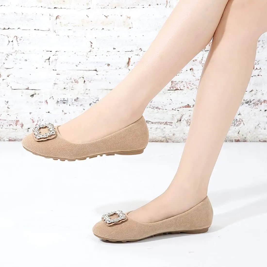Women Loafers Flat Shoes Rhinestone Bow Summer Slip ons