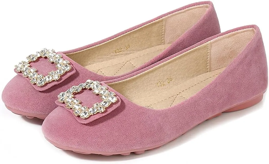 Women Loafers Flat Shoes Rhinestone Bow Summer Slip ons