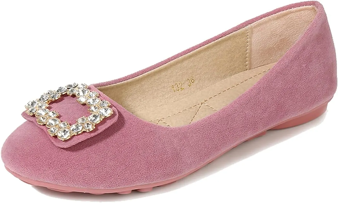 Women Loafers Flat Shoes Rhinestone Bow Summer Slip ons