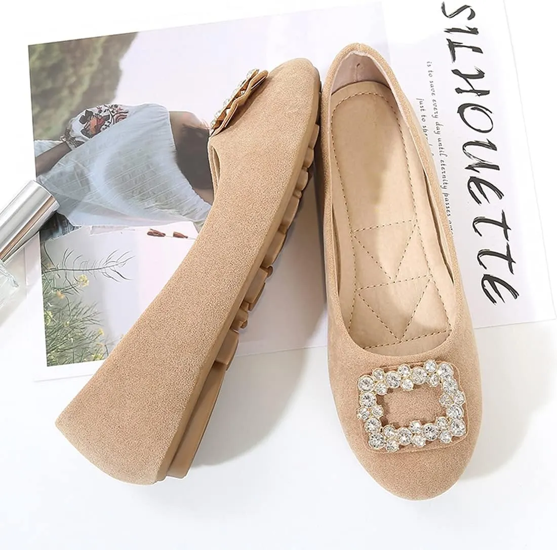 Women Loafers Flat Shoes Rhinestone Bow Summer Slip ons
