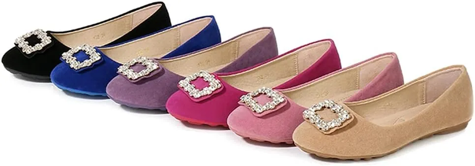 Women Loafers Flat Shoes Rhinestone Bow Summer Slip ons
