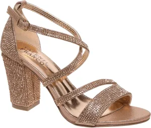 Women Rhinestone Ankle Strap Chunky Heel Sandals