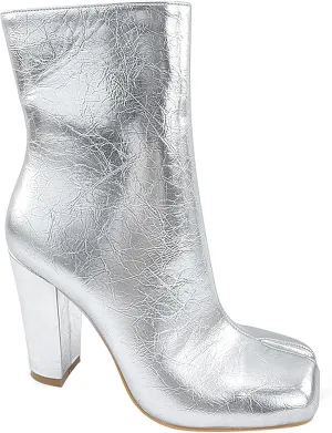 Women's Ankle Boots Chunky Heel Platform Fall Heeled Short Booties Shoes Split Toe Fashionable Side Zipper Large Size Party Bright Closed Winter Comfy Anti Leather