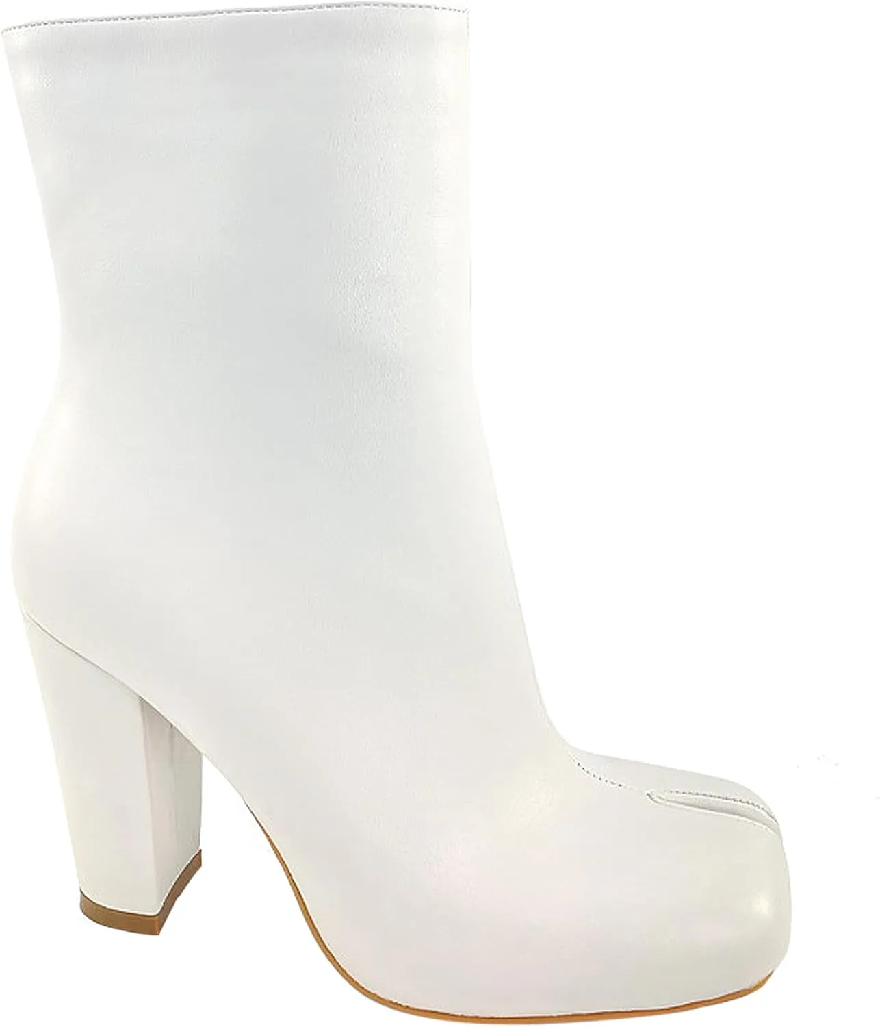 Women's Ankle Boots Chunky Heel Platform Fall Heeled Short Booties Shoes Split Toe Fashionable Side Zipper Large Size Party Bright Closed Winter Comfy Anti Leather