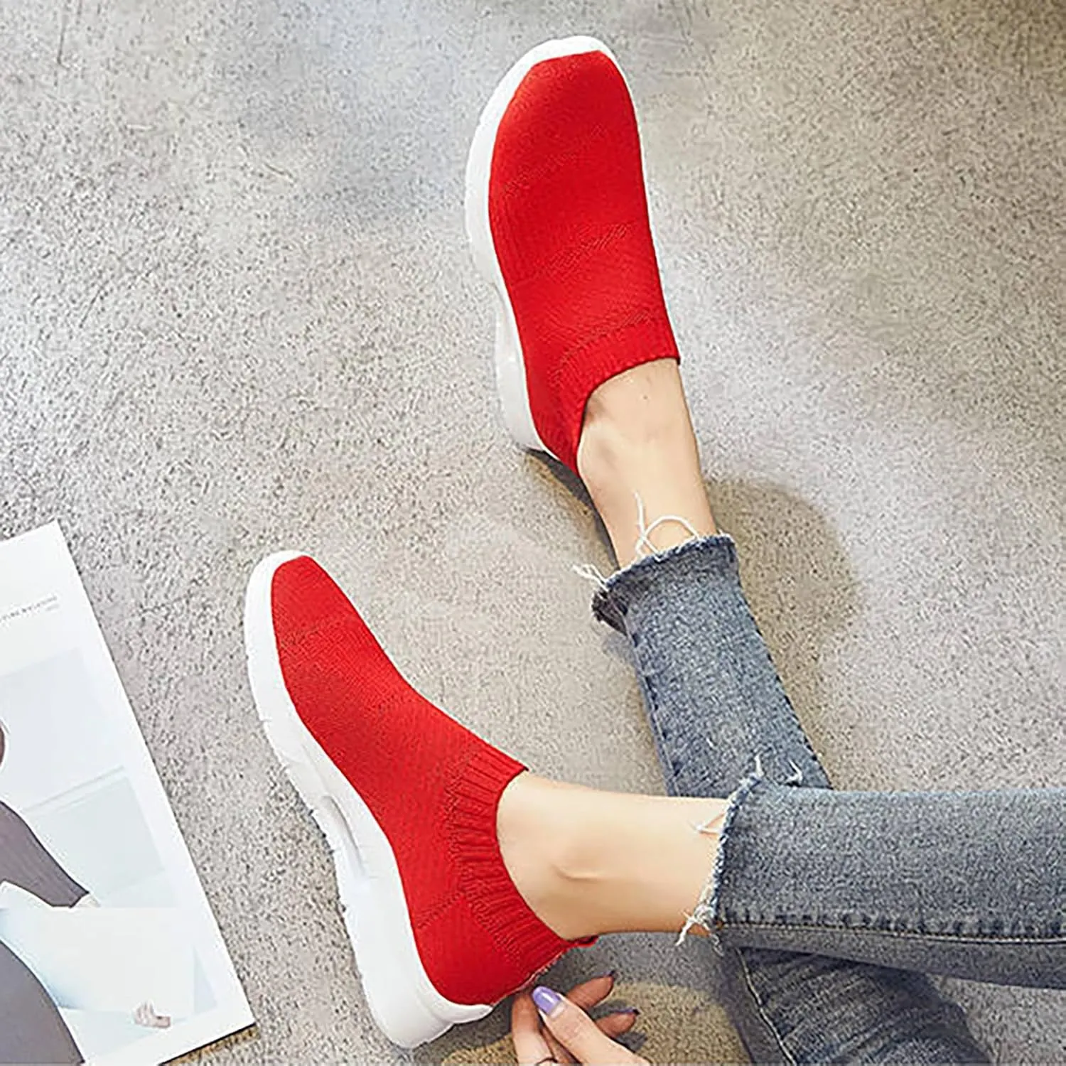 Women's Athletic Walking Shoes Slip On Casual Mesh Tennis Shoes Men Wide Width Women's Casual Shoes High Top Sneakers Brown Tennis Shoe Loafers Dress Shoe