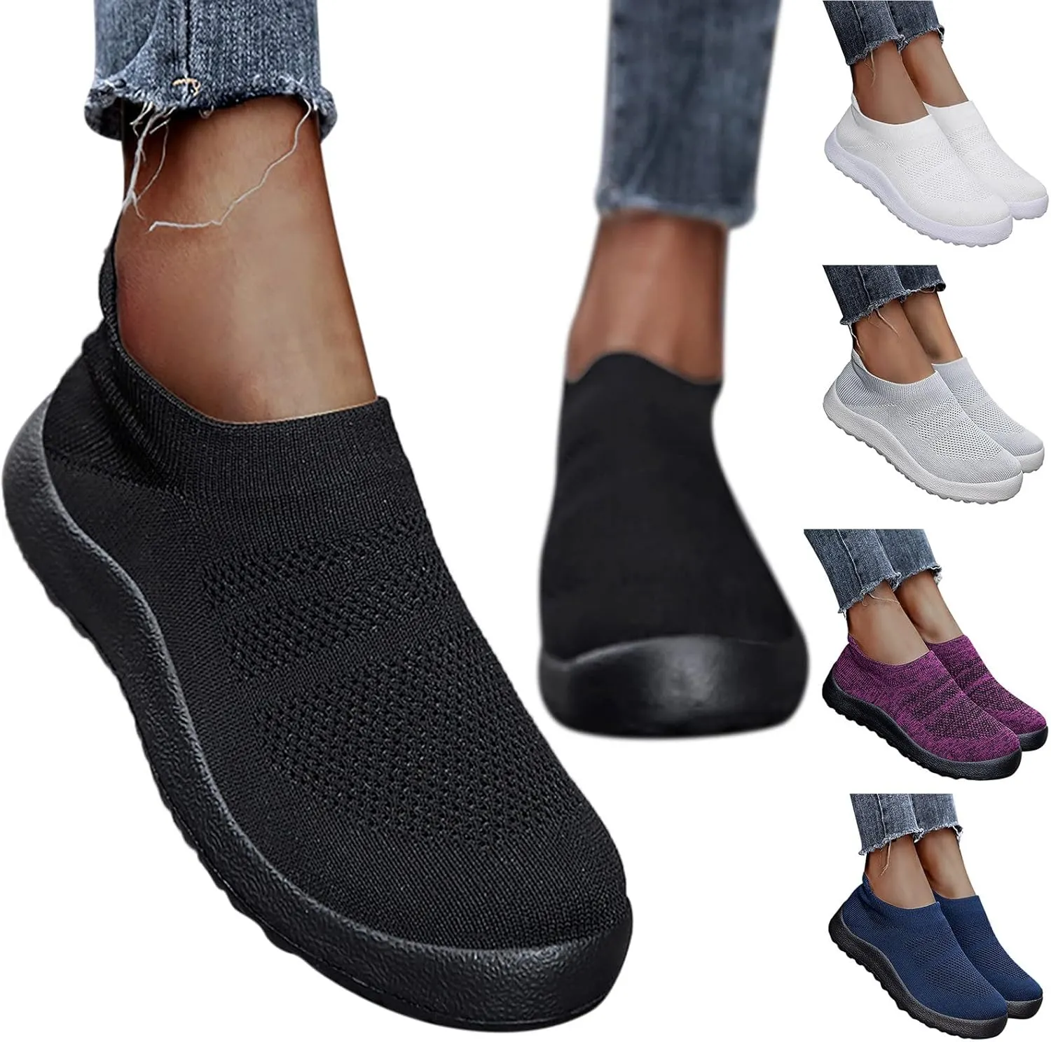 Women's Athletic Walking Shoes Slip On Casual Mesh Walking Shoes Women Arch Support Men's Casual Shoes Fashion Sneakers 2025 White Tennis Shoe Loafers Dress Shoe