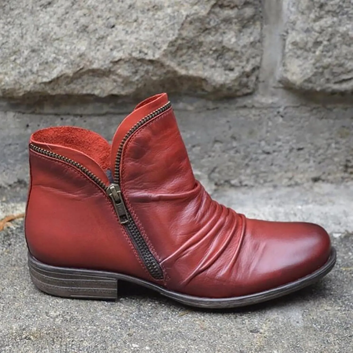 Womens Black Leather Booties And Ankle Boots Extra Wide Width Women's Ankle Boots Slip On Low Heel Booties for Women Open Toe Taupe Booties for Women Wide Width Red Booties Women Ankle Boots Wedges