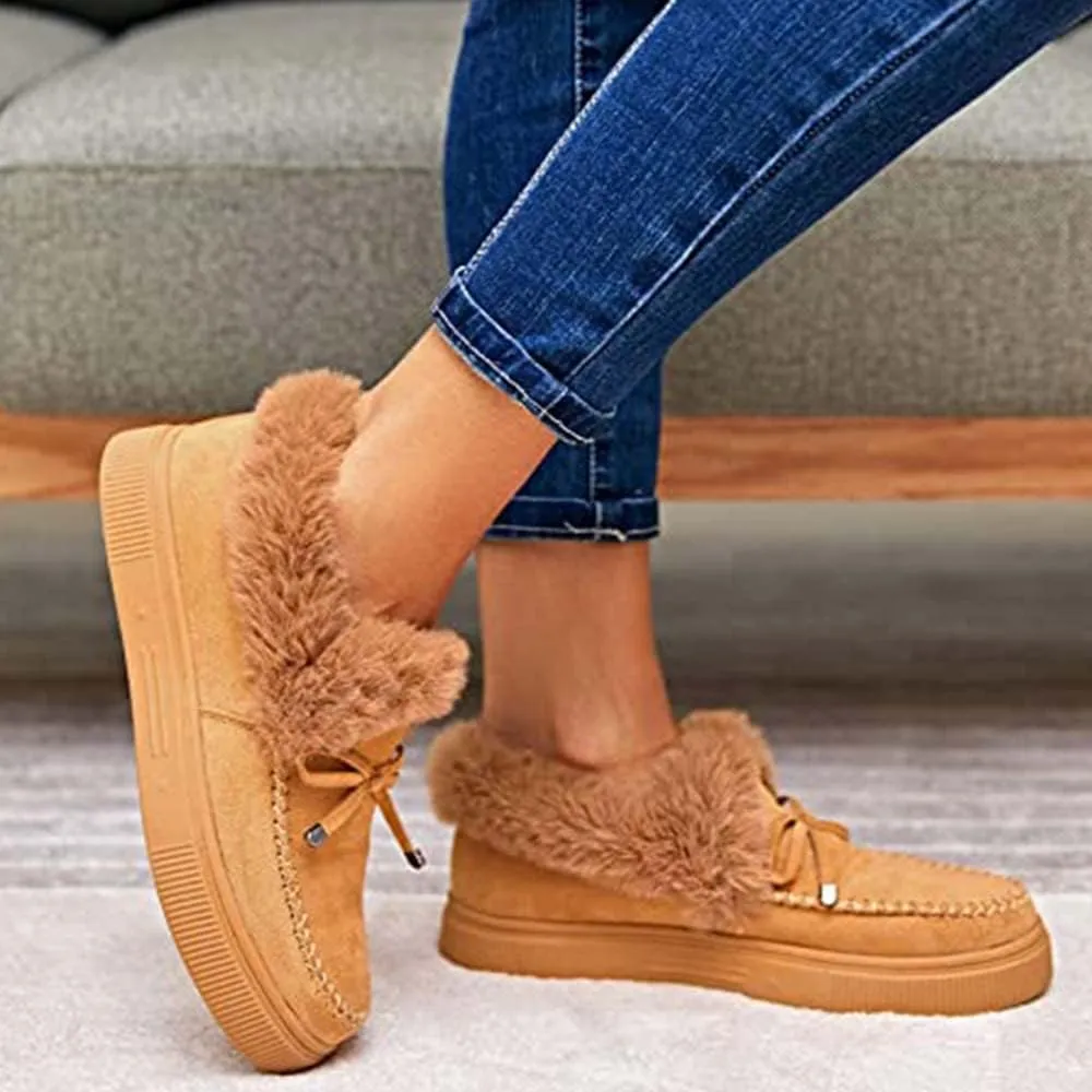 Women's Boots Round Head Thick Sole Orthopedic Arch-Support Wool Thick Warm Cotton Shoes