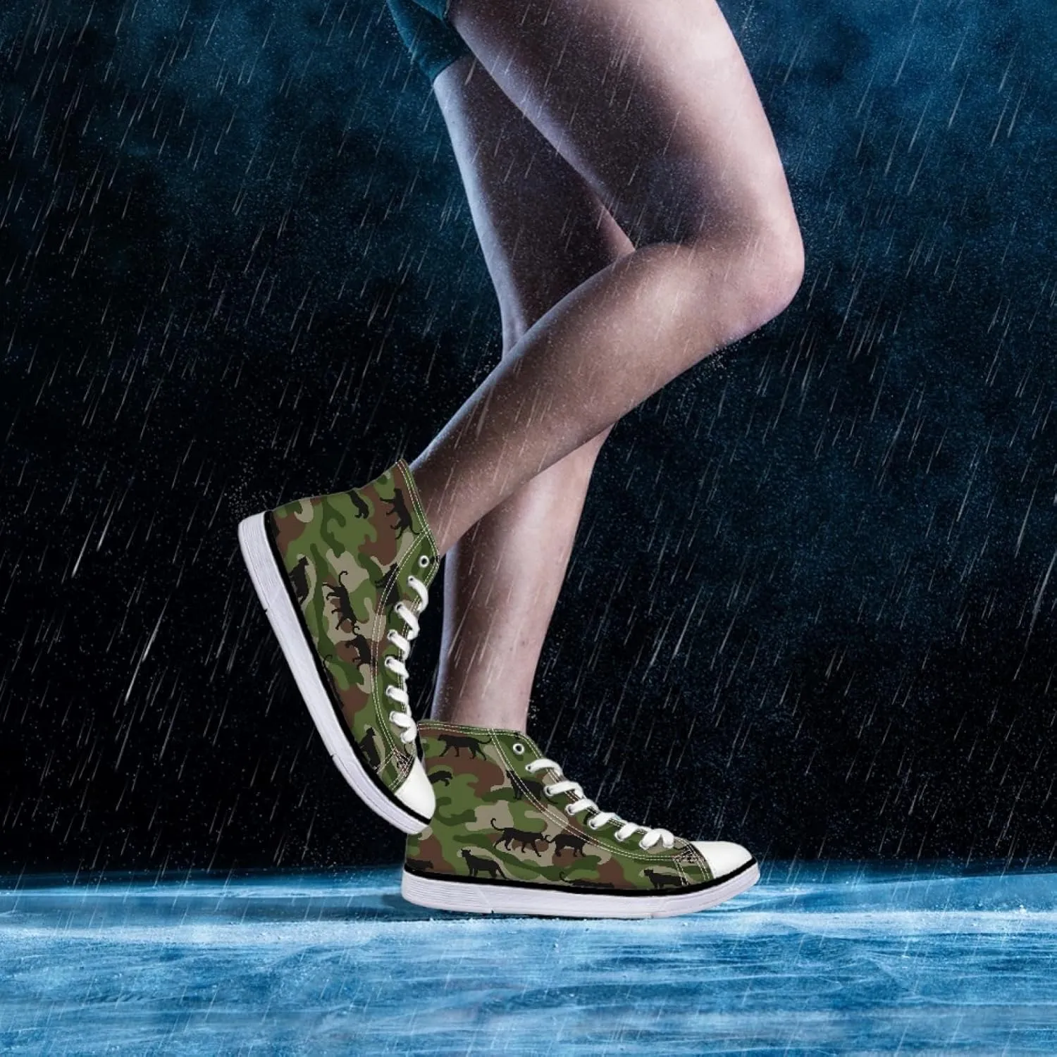 Womens Canvas Shoes High Top Sneakers for Women Classic Lace Up Walking Shoes Personalized Girls Walking Shoes