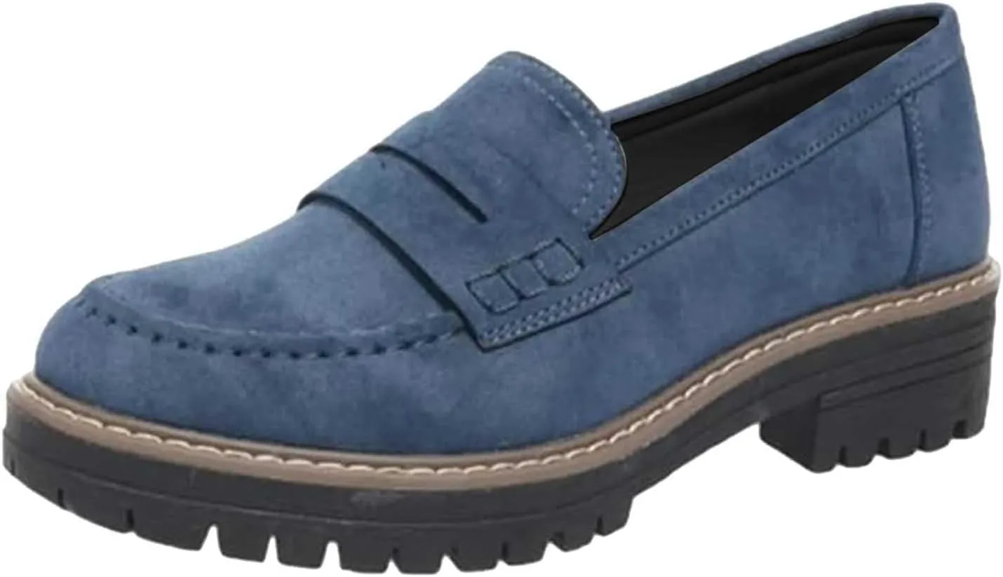 Women's Chunky Loafers Slip On Loafers Business Casual Shoes Dressy Platform Loafers Fashion Outfit Loafer Shoes