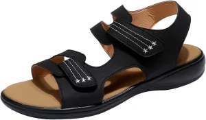 Women’s Classic Buckle Strap Sandals with Soft Sole Summer Sport Flat Sandal Hollow Out Shoes for Everyday Wear