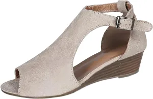 Womens Comfort Foam Back Heel Zip Peep Toe Wedge Sandals Platform Ankle Strap Closed Toe Espadrille Buckle Sandal Going Out Travel Dressy Fashion Trendy Flip Flops