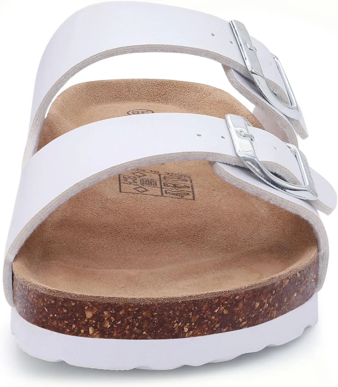 Women's Cork Footbed Slide Sandal, Arch Support Summer Outdoor Sandals with Adjustable Buckle