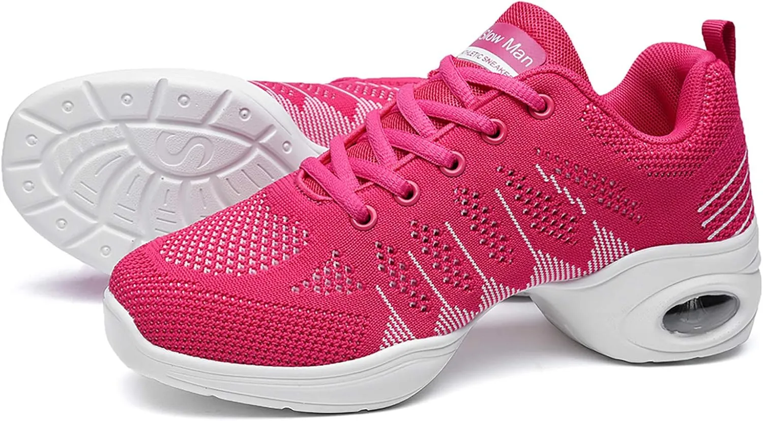 Women's Jazz Shoes Lace-up Sneakers - Breathable Air Cushion Lady Split Sole Athletic Walking Dance Shoes Platform