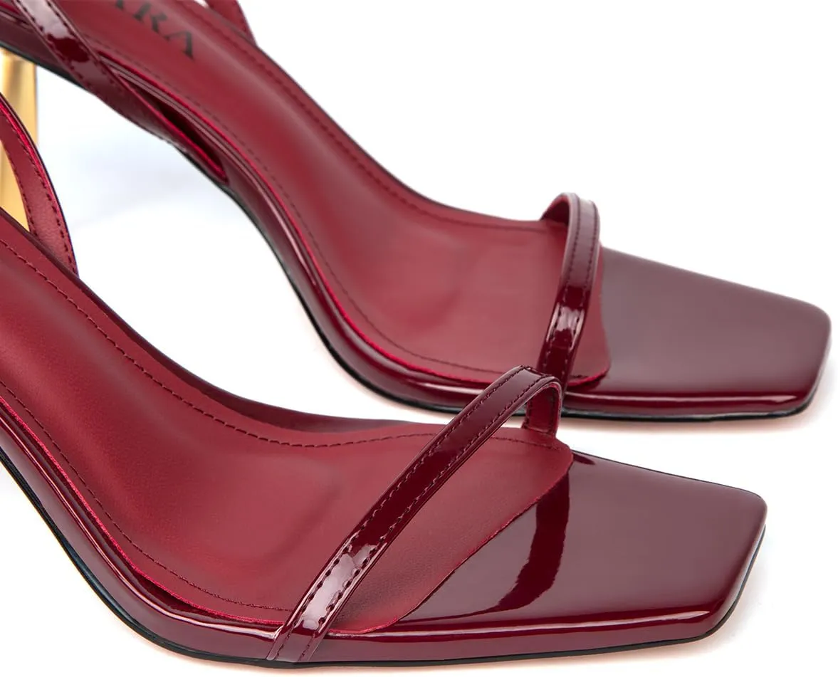 Women's Lace Up Heeled Sandals Stiletto Heels Adjustable Ankle Strap Square Open Toe Slingback Party Shoes